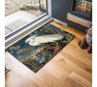 GDJSMIN Felpudo Entrada Casa, Alfombra Entrada Casa Absorbente,Garceta Blanca Las Nieves Alfombra Exterior,Paisaje De Plantación Alfombrilla Antideslizante De La Casa,50 X 80 Cm,Verde Oscuro