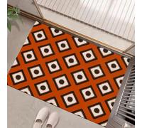 GDJSMIN Felpudo Entrada Casa Estilo Matisse Bloques Color,40x60cm Felpudo Tapete Absorbente Entrada Lavable para Atrapar,Patrón Cuadrícula Geométrica Alfombrilla Antideslizante - Marrón