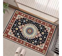 GDJSMIN Felpudo Entrada Casa Patrones Geométricos, 40 X 60 cm Felpudo Tapete Absorbente Entrada Lavable para Atrapar, Mandalas Alfombrilla Antideslizante - Rojo