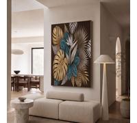 GDJSMIN Laminas Decorativas Pared Cuadros Decoracion Salon Plantas Tropicales Lujo - Decorativos Decoracion Pared - Lienzos Decorativos (Monstera Deliciosa Hoja Palma 40×60 cm - Sin Marco)