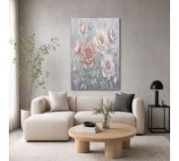 GDJSMIN Lienzo Pintura Peonía Hojas Verdes, Impresiones En Lienzo Paisajes Pastorales, Rosa Sin Marco Para Pared Decoración Para Salón Dormitorio Cafetería, Regalos, 40×50 cm
