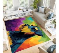 GDJSMIN Pintura Al Óleo Animales Alfombra Salon - Retrato Un Airedale Terrier Grande Alfombra Lavable Alfombras De Dormitorio De Pelo Corto para Comedor Salón Comedor Antideslizante Púrpura 150×210Cm