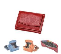 GDJZXD 2024 New Genuine Leather RFID Blocking Card Holder Organizer Pocket Mini Wallet, Premium Leather Wallet for Women, Leather Blocking Card Holder Pocket Anti-Credit Card Folding Mini Wallet(D)