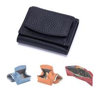GDJZXD 2024 New Genuine Leather RFID Blocking Card Holder Organizer Pocket Mini Wallet, Premium Leather Wallet for Women, Leather Blocking Card Holder Pocket Anti-Credit Card Folding Mini Wallet(A)