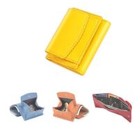 GDJZXD 2024 New Genuine Leather RFID Blocking Card Holder Organizer Pocket Mini Wallet, Premium Leather Wallet for Women, Leather Blocking Card Holder Pocket Anti-Credit Card Folding Mini Wallet(C)