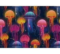 gdkldfg Papel Pintado No Tejido 300x240cm Dibujos Animados Infantil Colorido Océano Medusas,Moderno Papel Pared,Decorativos Pared Salon Dormitorio