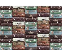 gdkldfg Papel Pintado No Tejido 350cmx250cm Maleta europea vintage,Moderno Papel Pared,Decorativos Pared Salon Dormitorio