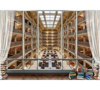 gdkldfg Papel Pintado No Tejido 400cmx280cm Estilo europeo geométrico biblioteca,Moderno Papel Pared,Decorativos Pared Salon Dormitorio