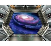 gdkldfg Papel Pintado Panorámico No Tejido Cielo Estrellado Azul,Universo,Vía Láctea,Dibujos Animados para Salón, Dormitorio 400x256cm