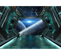 gdkldfg Papel Pintado Panorámico No Tejido Dibujos Animados,Universo,Cielo Estrellado,Cápsula Espacial para Salón, Dormitorio 400x256cm