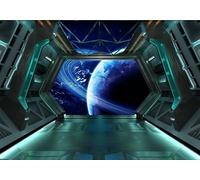 gdkldfg Papel Pintado Panorámico No Tejido Planeta Azul,Universo,Cielo Estrellado,Dibujos Animados para Salón, Dormitorio 400x280cm