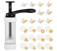 GDL Churreras para Churros, Multifunción Maquina de Churros, Incluye 12 Moldes para Galletas y 10 Boquillas para Decorar, Galletas DIY, Decoración de Tartas y Postres, Regalo de Fiestas, Blanco