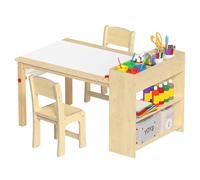 GDLF Riftracer Mesa de Arte para niños y 2 sillas, Escritorio de Dibujo de Madera, Actividades y Manualidades, Muebles Infantiles, 44 x 25.5 Pulgadas