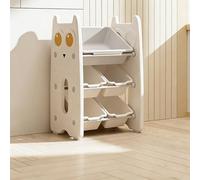 GdloWOoc Estantería Infantil, Organizador De Juguetes Y Almacenamiento Compacto, Diseño Multifuncional para Chambre D'enfant(Brown,17.7" Lx13.0 Wx27.0 H)