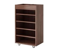GdloWOoc Estantería para Libros de Imágenes, Armario Pequeño de Ahorro de Espacio, Multiusos para Espacios Pequeños(Walnut,16.5" Wx6.7 Dx29.5 H)