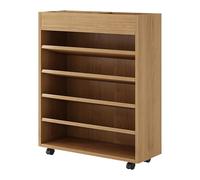 GdloWOoc Estantería para Libros de Imágenes, Armario Pequeño de Ahorro de Espacio, Multiusos para Espacios Pequeños(Wood,23.6" Wx9.8 Dx29.5 H)