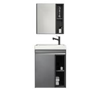 GdloWOoc Mueble De Baño con Lavabo Y Espejo, Mueble Bajo Lavabo con Tabla De Lavar Grifo Espejo Drenaje, para Lavandería Baño De Visitas(Deep Gray,No Mirror Cabinet)