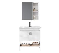 GdloWOoc Mueble De Baño De Esquina, Armario De Baño con Grifo Espejo Drenaje Almacenaje, Mueble Espejo Baño para Espacios Pequeños(16.9",with Mirror Cabinet)