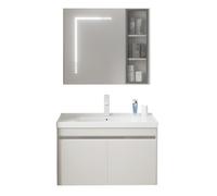 GdloWOoc Mueble De Baño De Esquina, Mueble Bajo Lavabo con Lavabo Espejo Grifo Drenaje, Flotante Moderno Conjunto Baño para Espacios Pequeños(Left-Side Hole,L 19.7")
