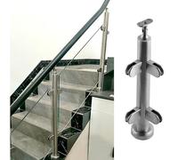 GDMDPTE Abrazaderas Modernas de Cristal Zafiro para Postes de barandilla - Sistema de barandilla Redonda para barandillas cuadradas/Redondas, Postes de Extremo/Medio/Esquina, 130 cm/51,1 Pulgadas de