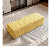 GDMDPTE Banco Rectangular para Zapatos con Soporte de Metal para Dormitorio, Armario, rascador para Gatos, Taburete de Tela para Entrada (Amarillo 43 x 45)
