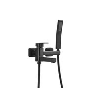 GDMDPTE Conjunto de Cabezal de Ducha Negro, Grifo de bañera Mural con Monomando, caño Giratorio de 90 grifos de bañera: una Mejora Elegante y Funcional para su baño.