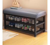 GDMDPTE Elegante Banco Zapatero Gris con Asiento Acolchado - 40 cm. Ideal para Entrada, Pasillo, Sala de Estar, decoración del hogar y Ahorro de Espacio.