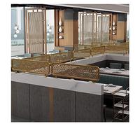 GDMDPTE Mamparas Decorativas caladas para comedores, Separador de Escritorio de Oficina Que no se decolora, para Restaurante Hot Pot, Valla Baja de 30 cm, Color Dorado, 120 cm.