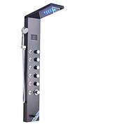 GDMDPTE Sistema de Panel de Ducha LED con Ducha de Lluvia Tipo Cascada, chorros de SPA y Grifo Mezclador, Conjunto de grifería de Ducha de níquel Cepillado: Moderna Columna de Ducha para u