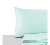 GDN| Funda Almohada en Algodón - Juego de 2 Fundas Almohada 40x60 - Made in Italy, Color Agua - Fundas Hipoalergénicas - Fundas de Cojines
