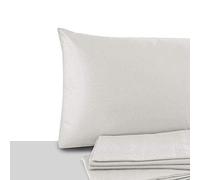 GDN| Funda Almohada en Algodón - Juego de 2 Fundas Almohada 40x80 - Made in Italy, color perla - Fundas Hipoalergénicas - Fundas de Cojines