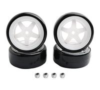 GDOOL 4PCS Plástico Duro 12mm Hub Ruedas Set 26mm RC Drift Cars Neumáticos Set 1:10 Off Road RC Cars Neumáticos (Blanco)
