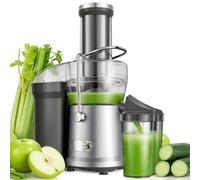 GDOR Máquinas exprimidoras de 1200 W, potente exprimidor de 2 L con canal de alimentación más grande de 81 mm, exprimidor centrífugo de frutas y verduras, fácil de limpiar, motor de cobre completo