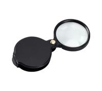 GDQLCNXB 1 mini lupa de bolsillo de 10 aumentos, lupa plegable de vidrio con funda protectora giratoria de cuero para lectura, ciencia, joyas, libros, tamaño de lente de 2.4 pulgadas (negro)