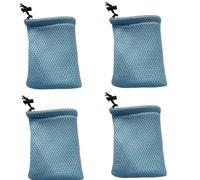GDQLCNXB Bolsa de malla de nailon con cordón, pequeña bolsa de almacenamiento (13 x 9 cm) para mini cosas MP3, cargador de auriculares y llaves, color azul, 5 unidades, Azul, 13 x 9cm / 5" x 3.5