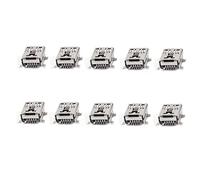 GDQLCNXB - Juego de 10 mini USB tipo B hembra de 5 pines de 180 grados SMD SMT PCB Jack Socket