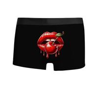 Gdqzzeaiix Boxer Hombre,Comercio Exterior Masculino Impresión de Labios 3D Personalidad Transpirable Moda Sexy