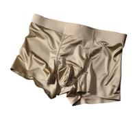 Gdqzzeaiix Calzoncillos Hombre Boxer,Braguitas de satén de Seda Helada, Ropa Interior Transpirable sin Costuras con Bolsa en Forma de U.