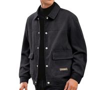 Gdqzzeaiix Cazadora Hombre,Chaqueta casual manga larga para hombre otoño invierno diseñada actividades libre estilo clásico liso uso diario combina pantalones lavado separado temporada fría