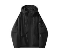 Gdqzzeaiix Chaqueta De Hombre Primavera,Chaqueta laboral masculina con capucha manga larga diseño liso ideal para primavera y otoño