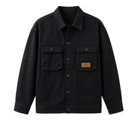 Gdqzzeaiix Chaqueta Hombre,Chaqueta vaquera hombre abrigo informal tejido grueso lavado cuello vuelto estilo francés ropa trabajo clásica duradera moderna