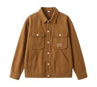 Gdqzzeaiix Chaqueta Hombre,Chaqueta vaquera hombre abrigo informal tejido grueso lavado cuello vuelto estilo francés ropa trabajo clásica duradera moderna