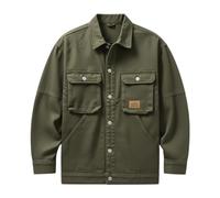 Gdqzzeaiix Chaqueta Hombre,Chaqueta vaquera hombre abrigo informal tejido grueso lavado cuello vuelto estilo francés ropa trabajo clásica duradera moderna