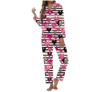 Gdqzzeaiix Pijama Mujer OtoñO,Pijama de Manga Larga Suave y Acogedor, Ropa cómoda para Relajarse y soñar en San Valentín.