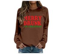 Gdqzzeaiix Ropa Mujer Talla Grande,Sudadera de Moda de Invierno para Mujer con Estampado Festivo navideño y Cuello Redondo