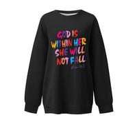 Gdqzzeaiix Sudadera De Mujer Verano,Sudadera con Estampado de Letras, Informal, de Manga Larga, con Cuello Redondo, Holgada, con Hombros caídos, para otoño e Invierno, Camiseta Deportiva