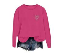 Gdqzzeaiix Sudadera Sin Capucha para Mujer,Sudadera de Cuello Redondo para Mujer, Manga Larga, Informal, Holgada, básica, Cuello Redondo, cómoda, Suave, para Primavera, otoño e Invierno