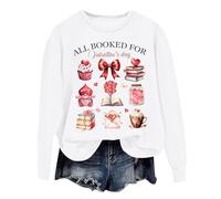 Gdqzzeaiix Sudadera Sin Capucha para Mujer,Sudadera de Moda de Invierno para Mujer con Estampado Festivo navideño y Cuello Redondo