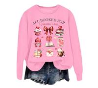 Gdqzzeaiix Sudadera Sin Capucha para Mujer,Sudadera de Moda de Invierno para Mujer con Estampado Festivo navideño y Cuello Redondo