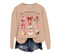Gdqzzeaiix Sudadera Sin Capucha para Mujer,Sudadera de Moda de Invierno para Mujer con Estampado Festivo navideño y Cuello Redondo
